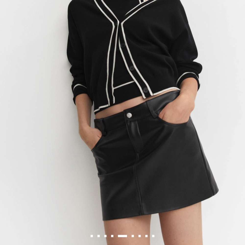MANGO Leather-effect mini-skirt - NWT